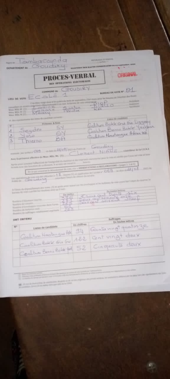 Élections HCCT: BBY laminé à Goudiry, boycott total de l'opposition à Tamba