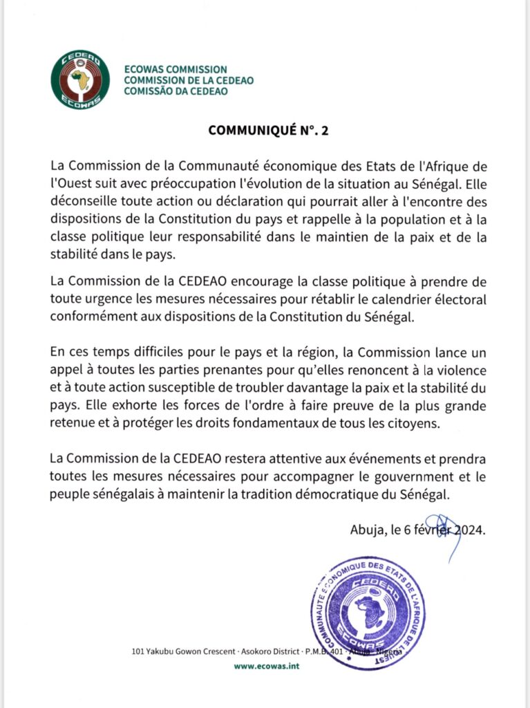 URGENT: La CEDEAO lâche Macky et demande l'organisation des élections